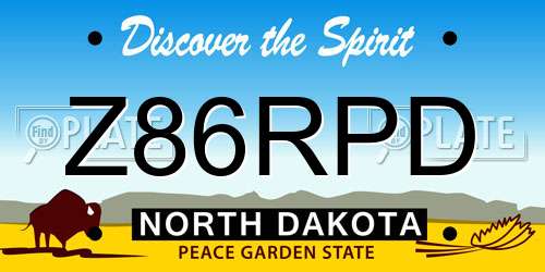 Z86RPD North Dakota License Plate