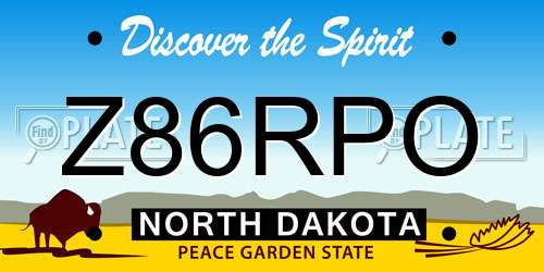 Z86RPO North Dakota License Plate