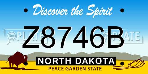 Z8746B North Dakota License Plate