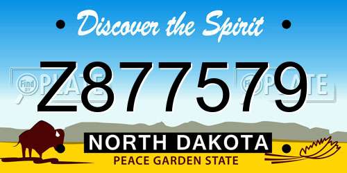 Z877579 North Dakota License Plate