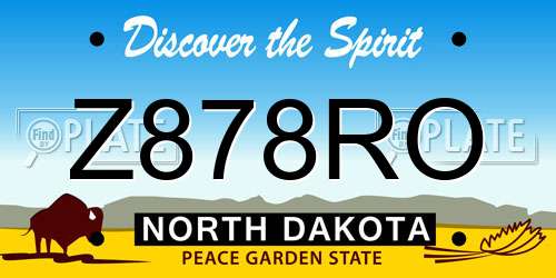 Z878RO North Dakota License Plate
