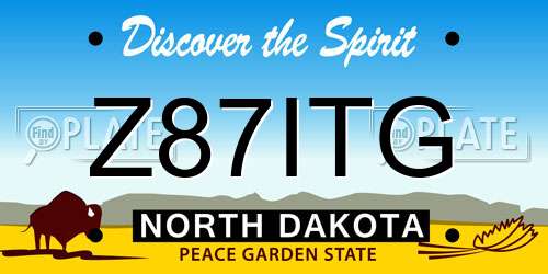 Z87ITG North Dakota License Plate