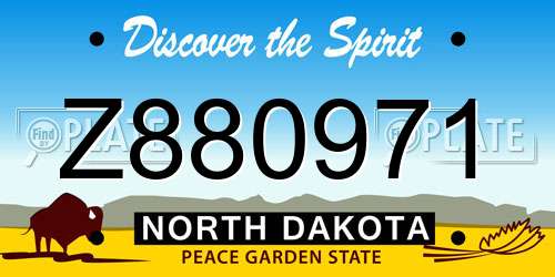 Z880971 North Dakota License Plate