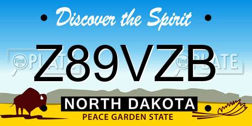 Z89VZB North Dakota License Plate
