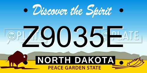 Z9035E North Dakota License Plate
