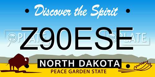 Z90ESE North Dakota License Plate