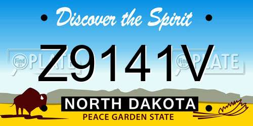 Z9141V North Dakota License Plate