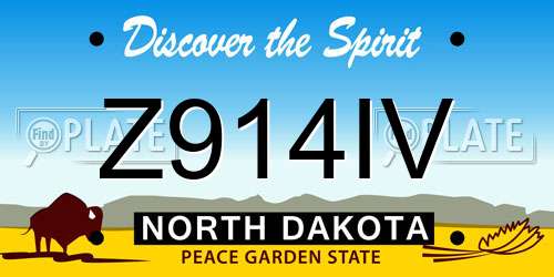 Z914IV North Dakota License Plate