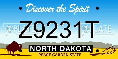 Z9231T North Dakota License Plate