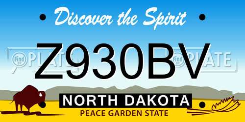 Z930BV North Dakota License Plate