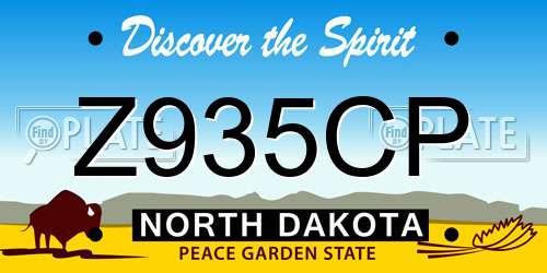 Z935CP North Dakota License Plate