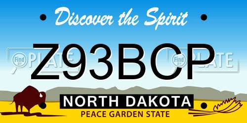 Z93BCP North Dakota License Plate
