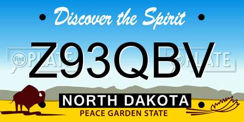 Z93QBV North Dakota License Plate