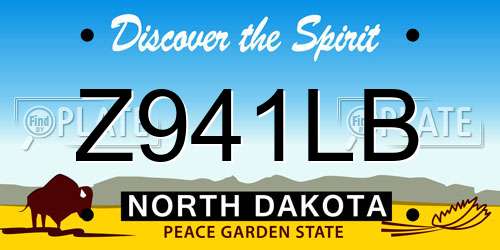 Z941LB North Dakota License Plate