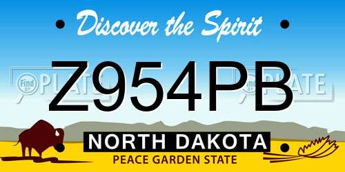 Z954PB North Dakota License Plate