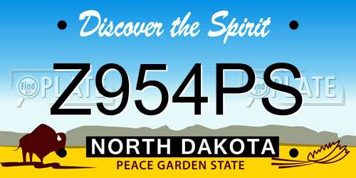 Z954PS North Dakota License Plate