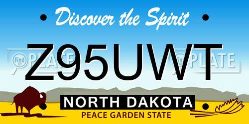 Z95UWT North Dakota License Plate