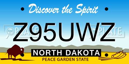 Z95UWZ North Dakota License Plate