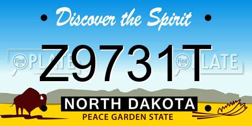 Z9731T North Dakota License Plate