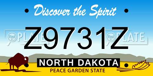 Z9731Z North Dakota License Plate