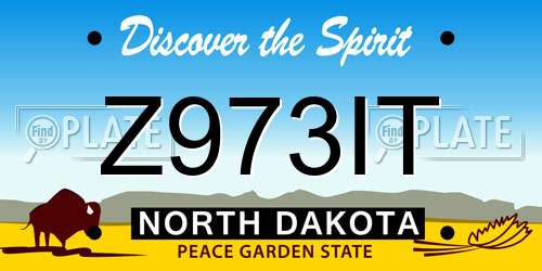 Z973IT North Dakota License Plate