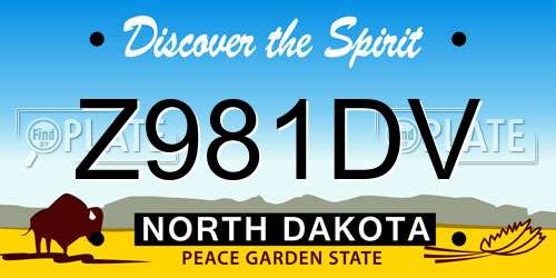 Z981DV North Dakota License Plate