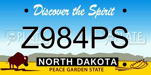 Z984PS North Dakota License Plate