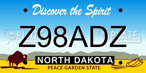 Z98ADZ North Dakota License Plate
