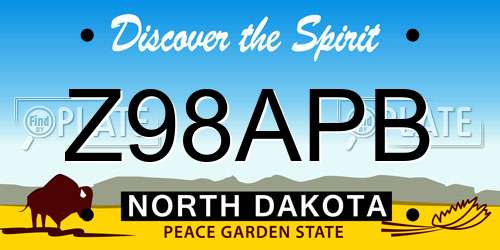 Z98APB North Dakota License Plate