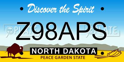 Z98APS North Dakota License Plate