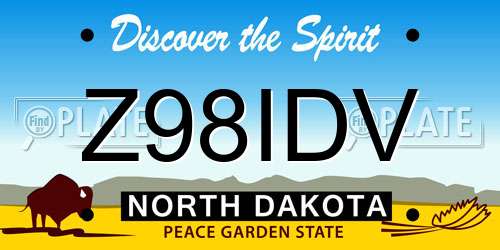 Z98IDV North Dakota License Plate