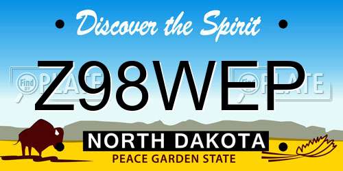 Z98WEP North Dakota License Plate