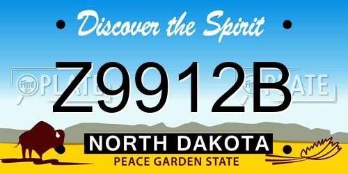 Z9912B North Dakota License Plate