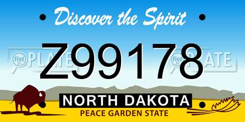 Z99178 North Dakota License Plate