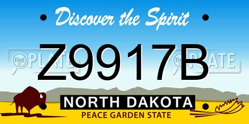 Z9917B North Dakota License Plate