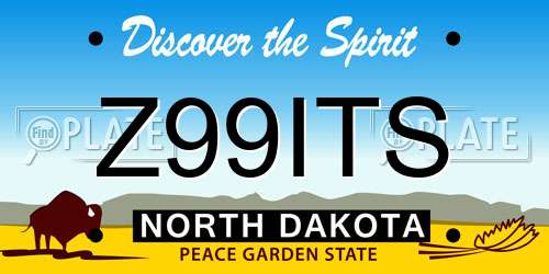 Z99ITS North Dakota License Plate
