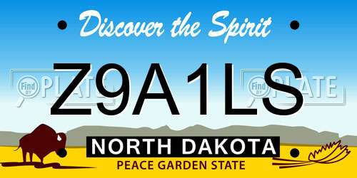 Z9A1LS North Dakota License Plate