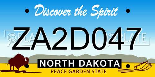 ZA2D047 North Dakota License Plate