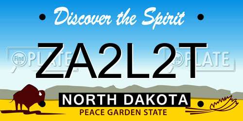 ZA2L2T North Dakota License Plate