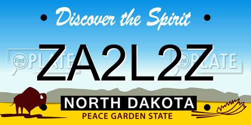 ZA2L2Z North Dakota License Plate