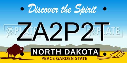 ZA2P2T North Dakota License Plate
