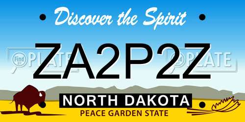 ZA2P2Z North Dakota License Plate