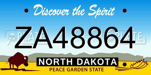 ZA48864 North Dakota License Plate
