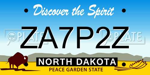 ZA7P2Z North Dakota License Plate