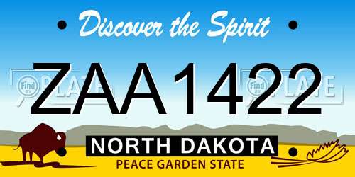 ZAA1422 North Dakota License Plate