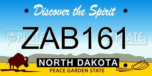 ZAB161 North Dakota License Plate