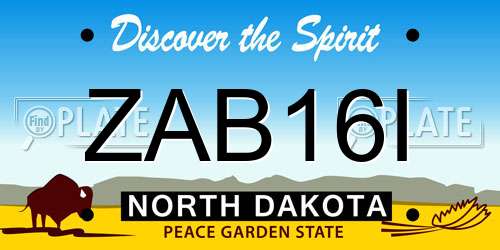 ZAB16I North Dakota License Plate
