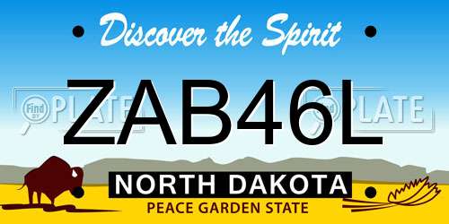 ZAB46L North Dakota License Plate