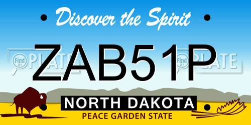 ZAB51P North Dakota License Plate