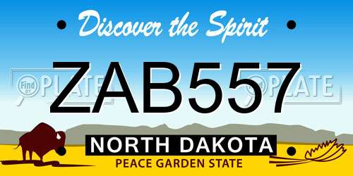 ZAB557 North Dakota License Plate